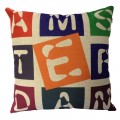 Buankoxy Cotton Linen Square Throw Pillow Case Decorative Cushion Cover Pillowcase 18 "X18 " Letters Cube