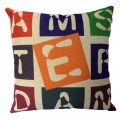 Buankoxy Cotton Linen Square Throw Pillow Case Decorative Cushion Cover Pillowcase 18 "X18 " Letters Cube