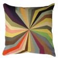 Buankoxy 18 inch Cotton Linen Square Pillow Cover Decorative Cushion Case Pillowcase Rotary Rainbow