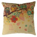 Buankoxy 18 inch Cotton Linen Square Pillow Cover Decorative Cushion Case Pillowcase Owls